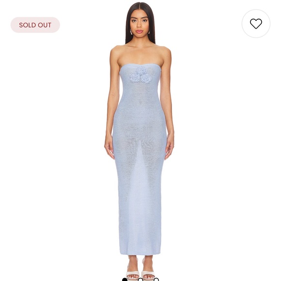 More to come  Cherlee Maxi Dress in Blue Elegant Strapless Blue Dress - Picture 1 of 3